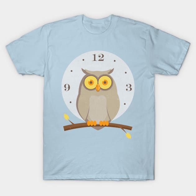 Tick Tack Owl T-Shirt by sinika